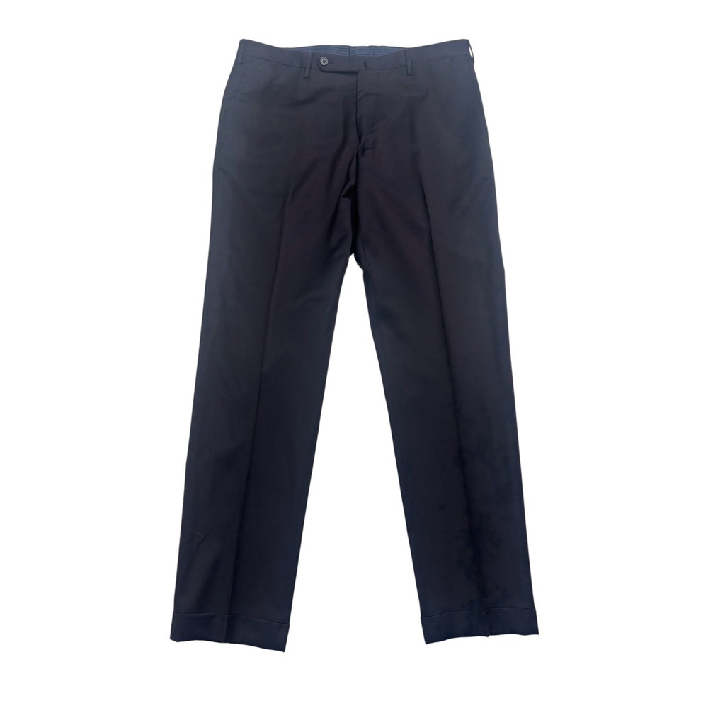 Incotex 36x32 Black Pattern B Dress Pants Trousers Wool All Season Classic Fit